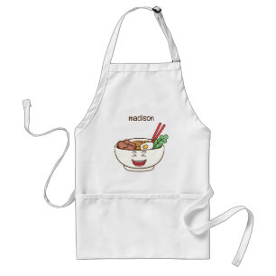 Delantal Nombre personalizado fideos lindos kawaii