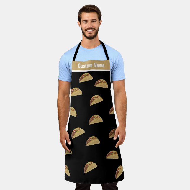 Delantal Nombre personalizado Funny Taco Apron (Gastado)