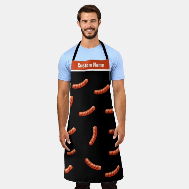 Delantal Nombre Personalizado Gran Perro Caliente Apron Gra (Gastado)