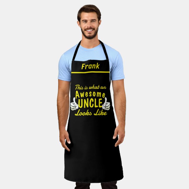 Delantal Nombre personalizado increíble tío Aprons, persona (Gastado)