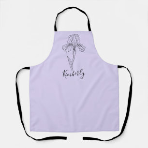 Delantal Nombre personalizado Iris Febrero Nacimiento Flor