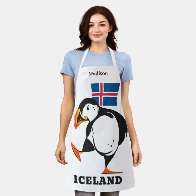 Delantal Nombre personalizado Islandia (Gastado)