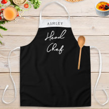 Nombre personalizado Jefe de Cocina Negro Blanco C
