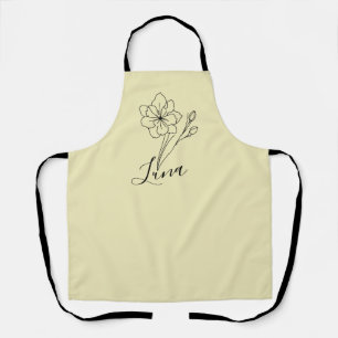Delantal Nombre personalizado Jonquil de marzo Flor del nac
