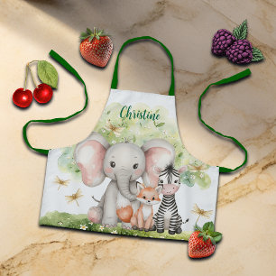 Delantal Nombre personalizado Jungle Animals Dragonfly