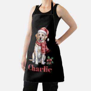 Delantal Nombre Personalizado Labrador Retriever Navidad