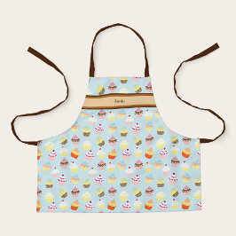 Delantal Nombre Personalizado Lindo con Estampado de Cupcak