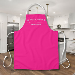 Delantal Nombre personalizado Maestro Chef Apron blanco y r