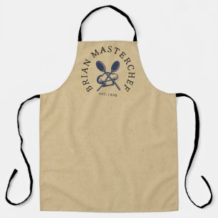 Delantal Nombre personalizado Master cheff kraft marrón rús