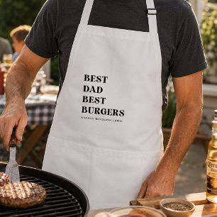 Delantal Nombre personalizado Mejor papá Mejores hamburgues