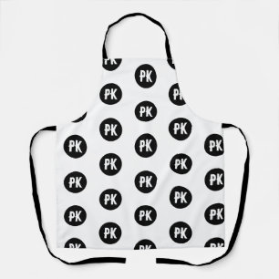 Delantal Nombre personalizado moderno vaca Imprimir blanco 