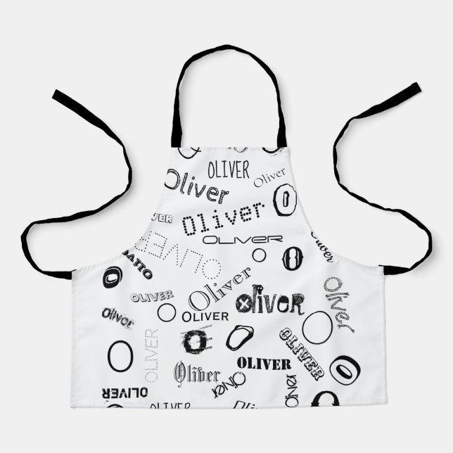 Delantal Nombre personalizado Monograma Smock (Anverso)