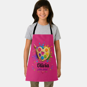 Delantal Nombre Personalizado, Paleta de Pintura Arte Perso