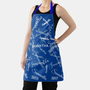 Delantal Nombre personalizado Patrón personalizado repetiti