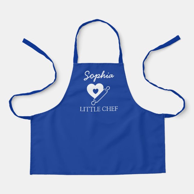 Delantal Nombre personalizado Pequeño chef (Anverso)