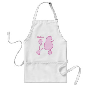 Delantal Nombre personalizado Pink Poodle