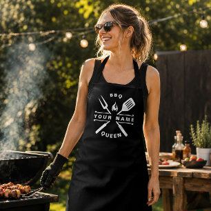 Delantal Nombre Personalizado Reina de la Parrillada Mamá