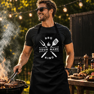 Delantal Nombre Personalizado Rey De La Parrilla Papá