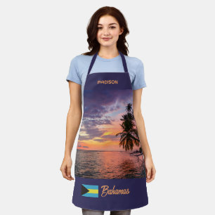 Delantal Nombre personalizado Sunset Bahamas