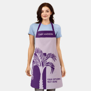 Delantal Nombre personalizado y árbol de palma tropical de