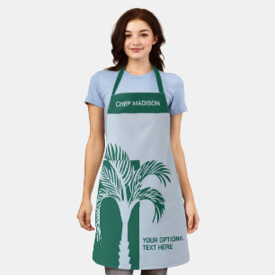 Delantal Nombre personalizado y árbol de palma tropical de 