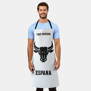 Delantal Nombre personalizado y texto estilo Bull