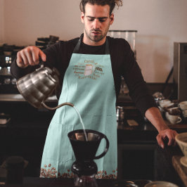 Delantal Nombres de café Aqua Personalizado Barista Apron