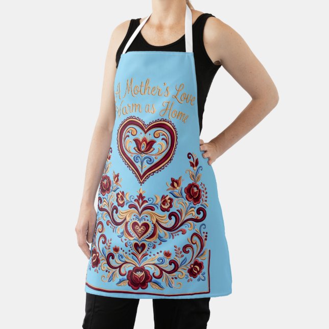 Delantal Nordic Rosemaling, Amor de Madre (in situ)