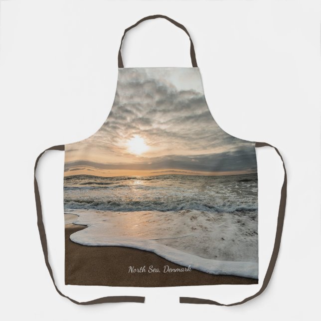 Delantal North Sea, Denmark picturesque sunset, (Anverso)