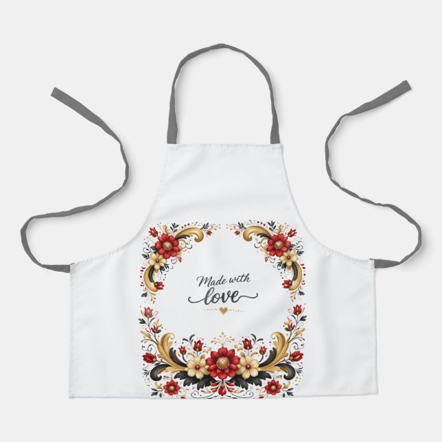 Delantal Noruego Rosemaling para Mujeres (Anverso)