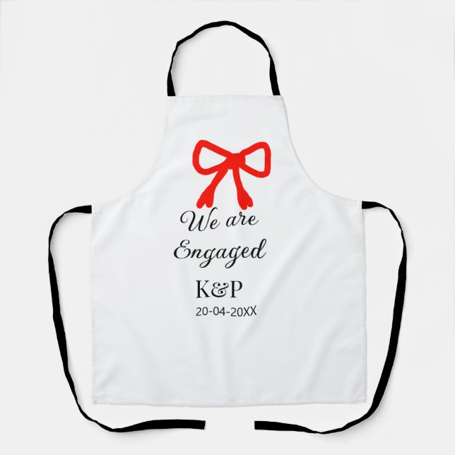 Delantal Nos comprometemos a añadir nombre letra arco rojo  (Anverso)