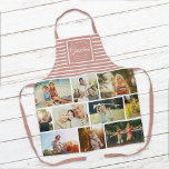 Delantal NOS ENCANTA EL Collage de fotos DE LA GRANDMA Pink<br><div class="desc">¡Te queremos, abuela! Un regalo perfecto para el Día de la Madre, el Cumpleaños o las Fiestas: Un delantal moderno y dulce personalizado con diez de tus fotos favoritas personales, así como un mensaje, nombres para la mejor abuela de todos los tiempos. Esta es la polvorienta versión rayada rosa y...</div>