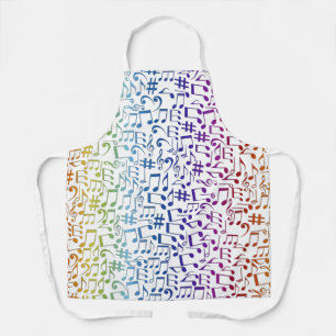 Delantal Notas musicales coloridas bailando Música Amantes 