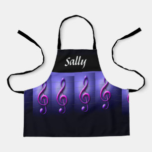 Delantal Notas rosas sobre la cadena