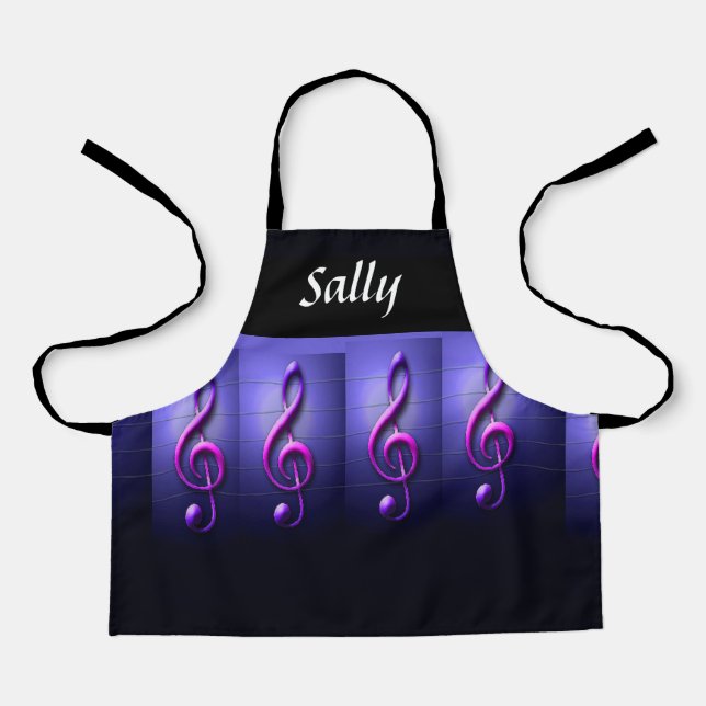 Delantal Notas rosas sobre la cadena (Anverso)