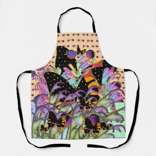 Delantal Novedad De Mariposas Y Lentes Púrpura