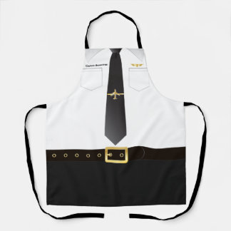 Delantal Novedad de nombre de capitán uniforme del piloto