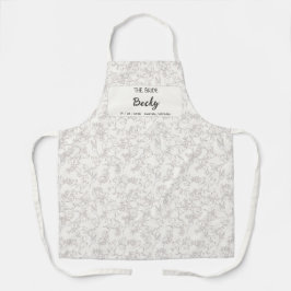 Delantal Novia con estampado floral blanco Fiesta de Boda