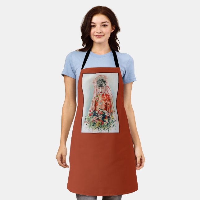 Delantal Novia en rojo a Boda chino en Shanghai (Gastado)