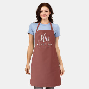 Delantal Novia novia Sra. terracotta personalizada