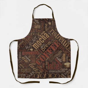 Delantal Nube de palabras en arpillera Coffee on Burlap ID2