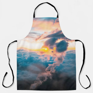 DELANTAL NUBES BLANCOS BAJO CIELO NARANJA