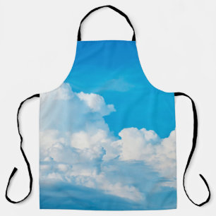 Delantal Nubes de fondo del cielo azul blancas