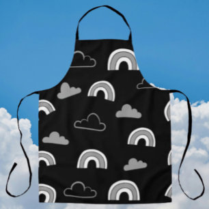 Delantal Nubes grises y lluvias en el áprano negro