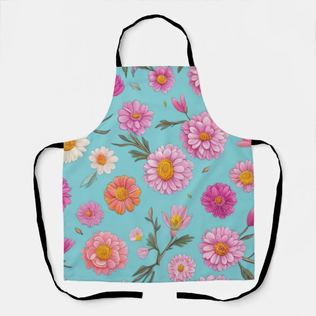 Delantal Núcleo de la cabaña Flores blancas florales (Anverso)