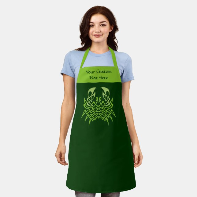 Delantal Nudo Celta Cangrejo Verde (Gastado)