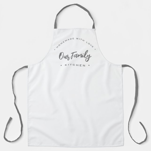 Delantal Nuestra cocina familiar Casero con amor Moderno (Anverso)