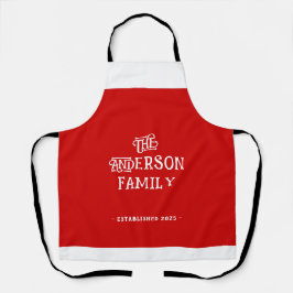 Delantal Nuestra Primera Casa Bienvenida Tipografía Rojo Bl