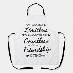 Delantal Nuestra risa es ilimitada Cita de amistad