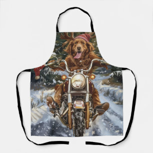 Delantal Nueva Escocia Perro Montando Motocicleta Navidad